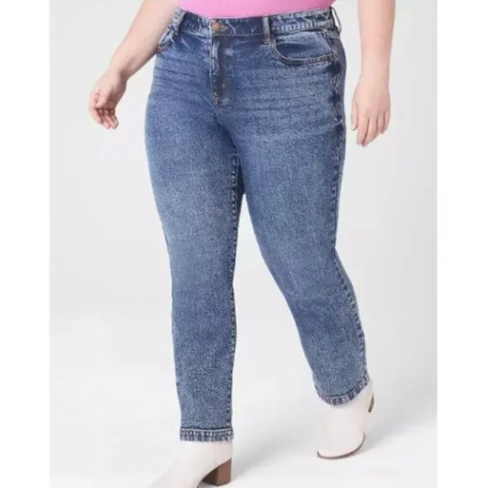 Lane Bryant Flex Magic Waistband Mid-Rise Straight Ankle Jean, Size 24